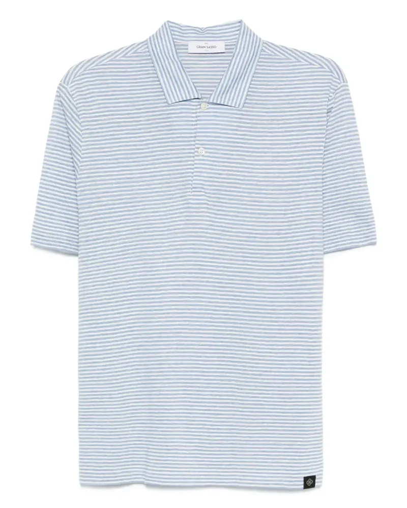 Gran Sasso Gestreiftes Poloshirt - Blau Blau