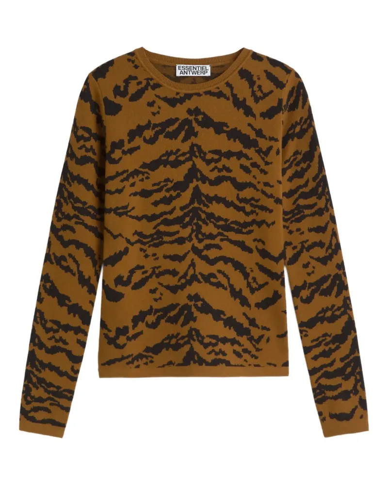 Essentiel Trägershirt mit Tiger-Print - Braun Braun