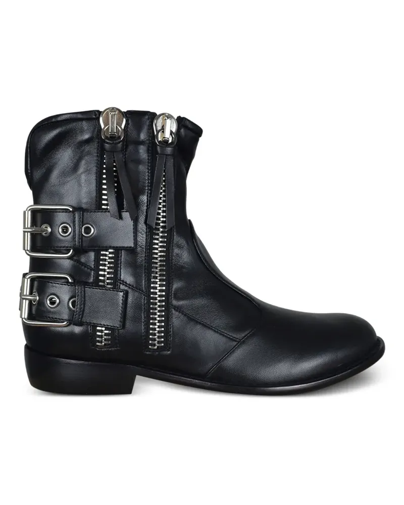 Giuseppe Zanotti buckle-strap zipped boots - Schwarz Schwarz