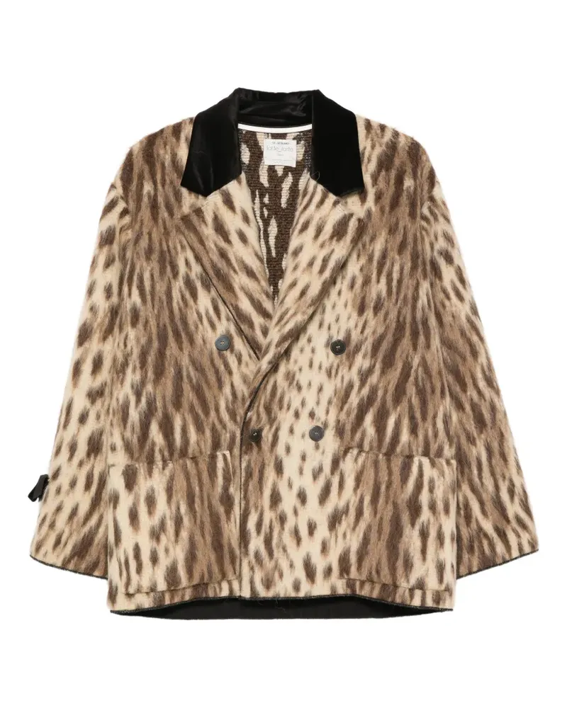 forte_forte Cabanjacke mit Leopardenprint - Nude Nude