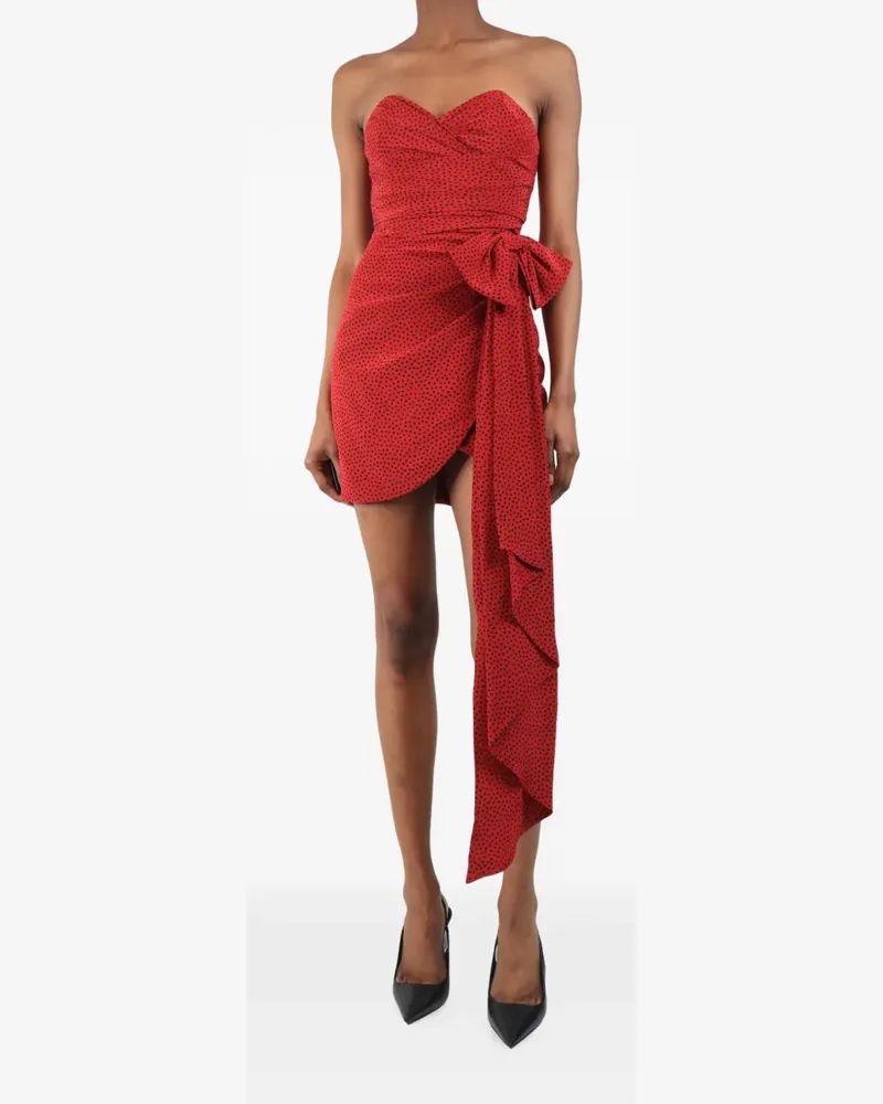 Alessandra Rich heart-print strapless mini dress - Rot Rot