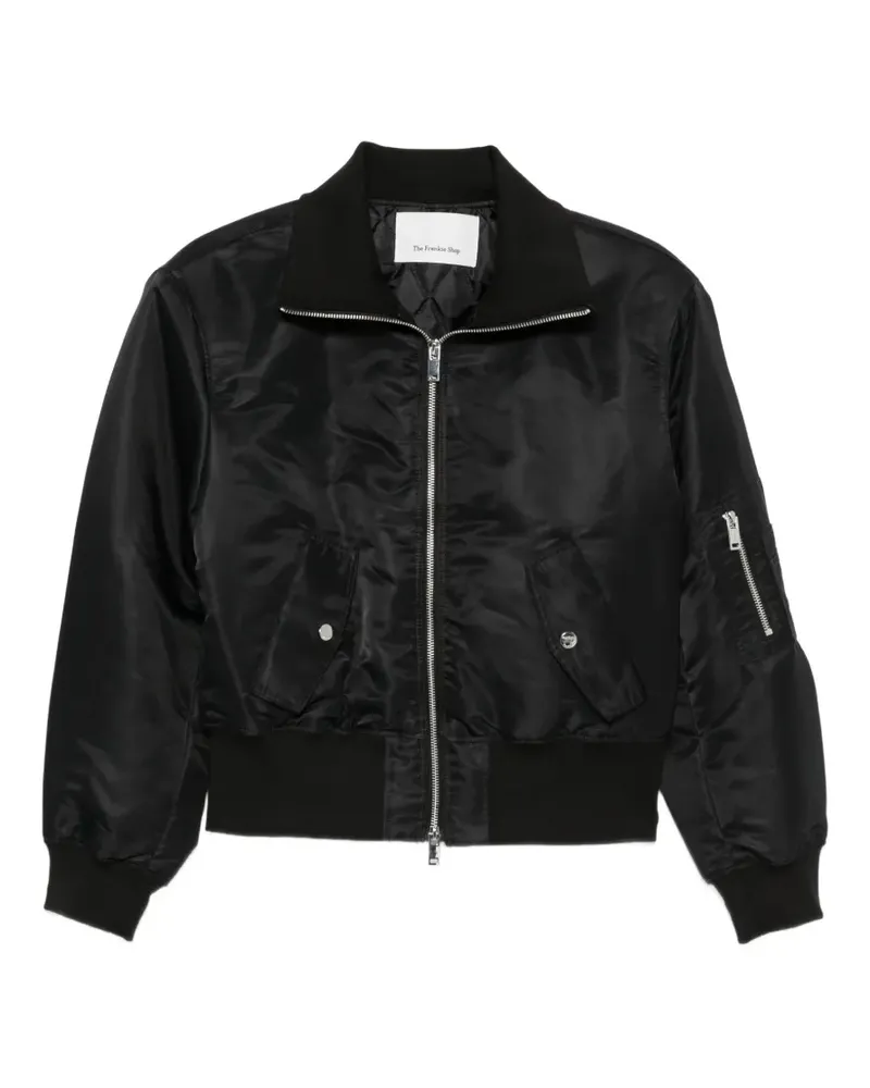FRANKIE Shop Bomberjacke mit Reißverschluss - Schwarz Schwarz