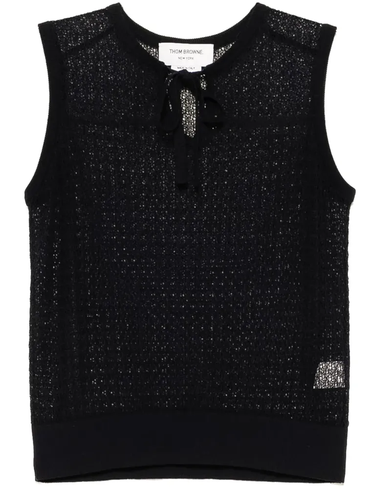 Thom Browne Oberteil mit Schleifenkragen - Blau Blau