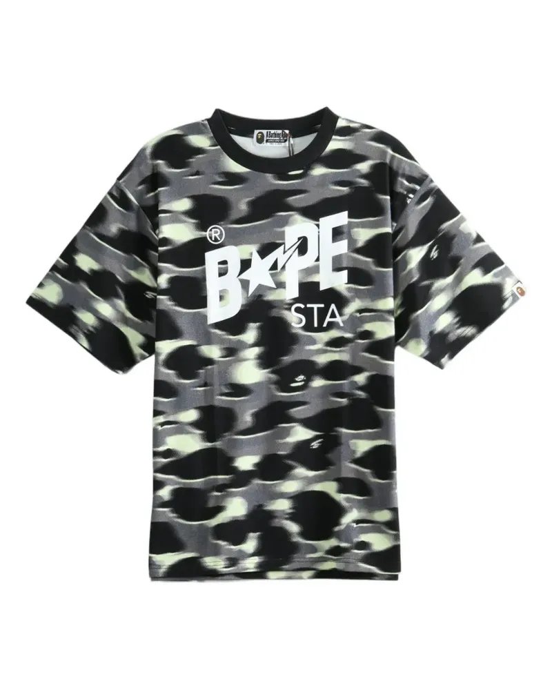 BAPE camouflage-print T-shirt - Schwarz Schwarz