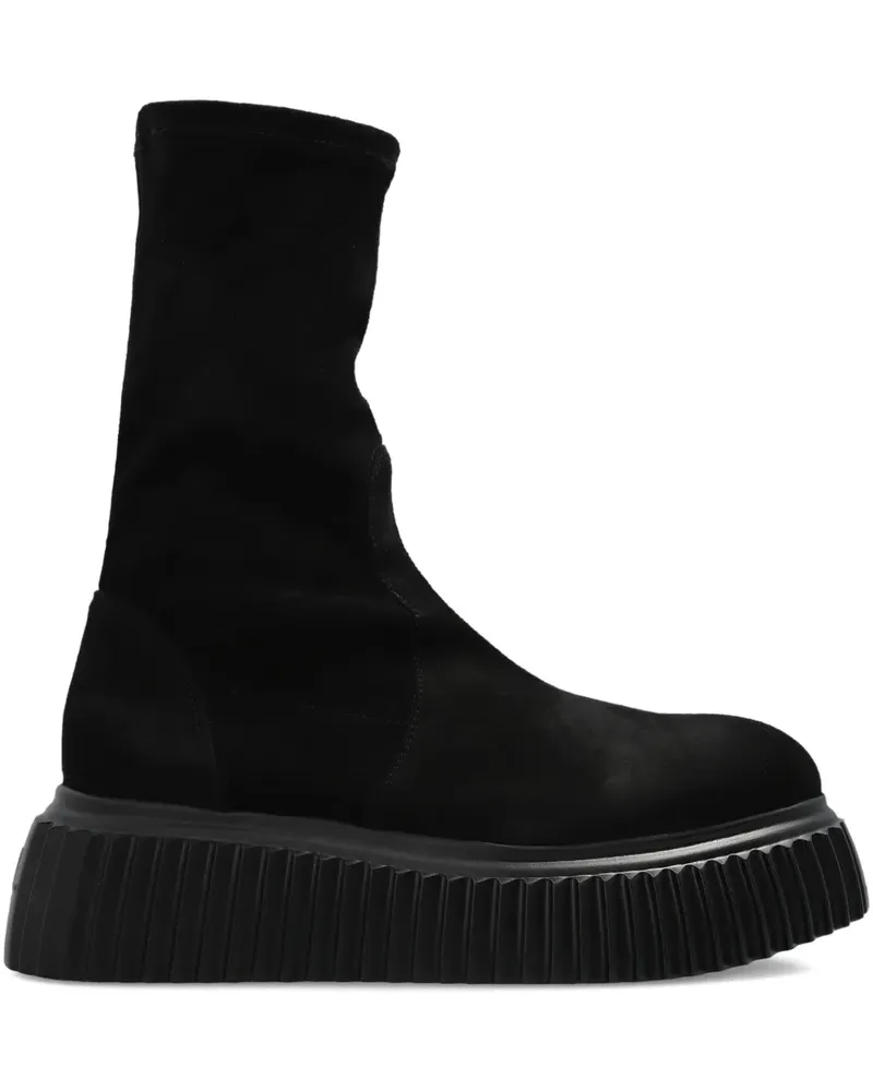 Attilio Giusti Leombruni Stiefeletten aus Velours - Schwarz Schwarz