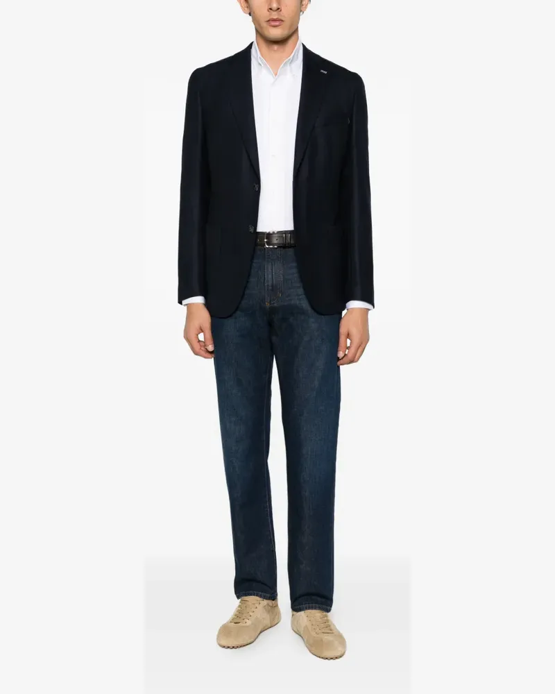 Alberto Gozzi single-breasted blazer - Blau Blau