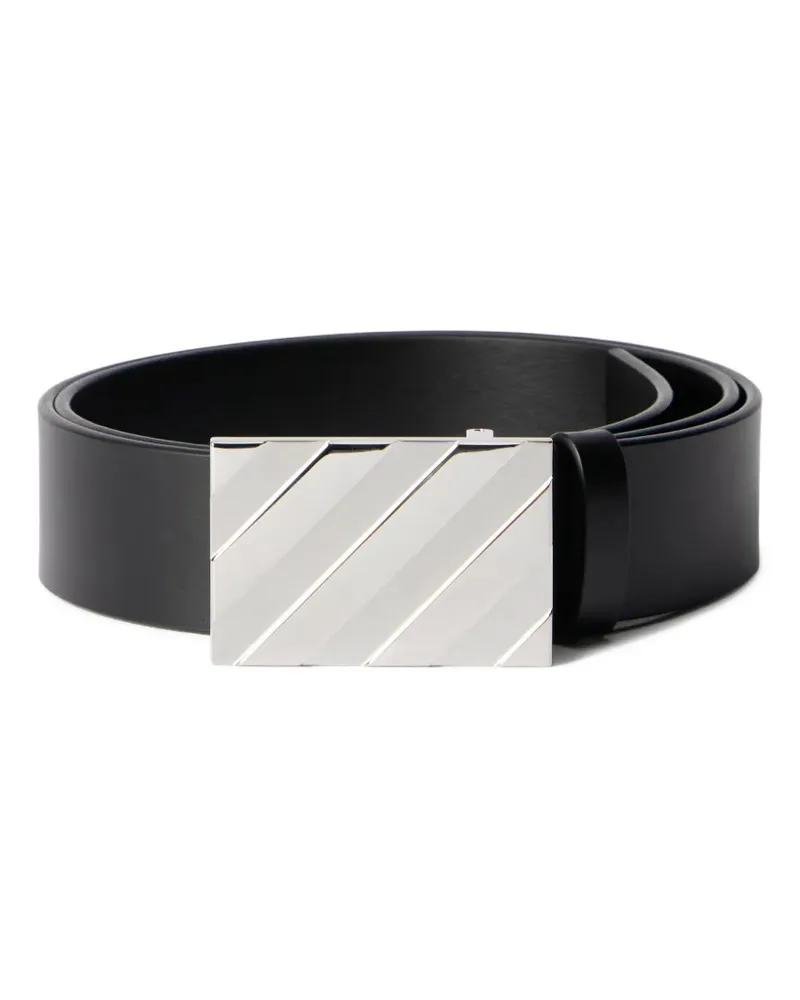 OFF-WHITE Diagonal buckle leather belt - Schwarz Schwarz