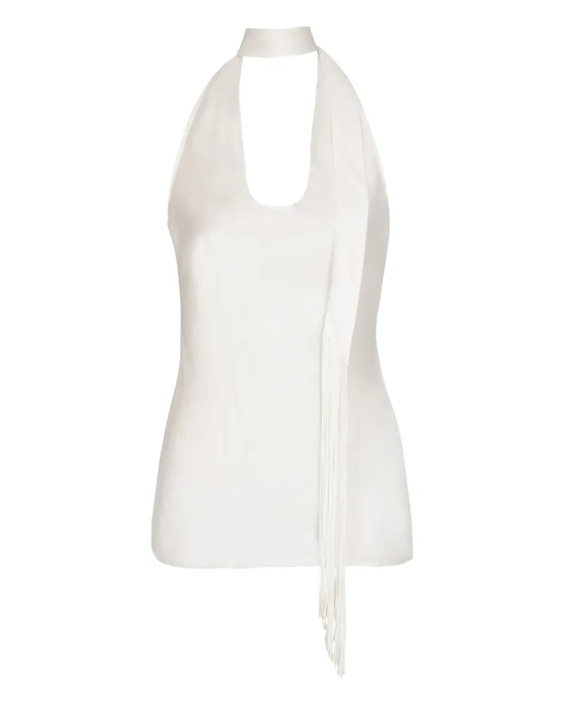 Balmain Top aus Seide - Weiß Weiß