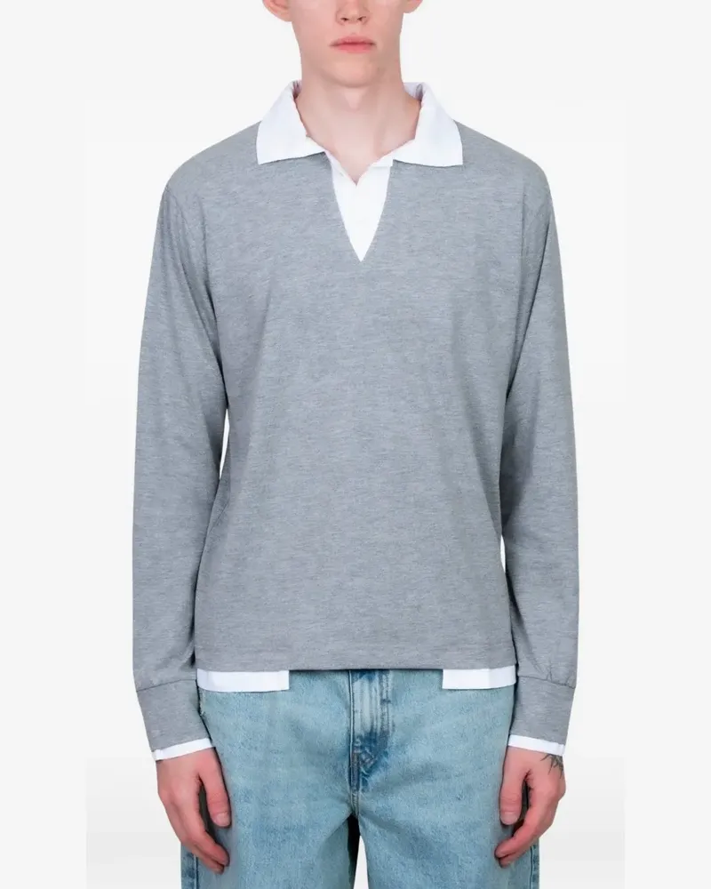 GIMAGUAS Luis long-sleeve V-neck polo shirt - Grau Grau