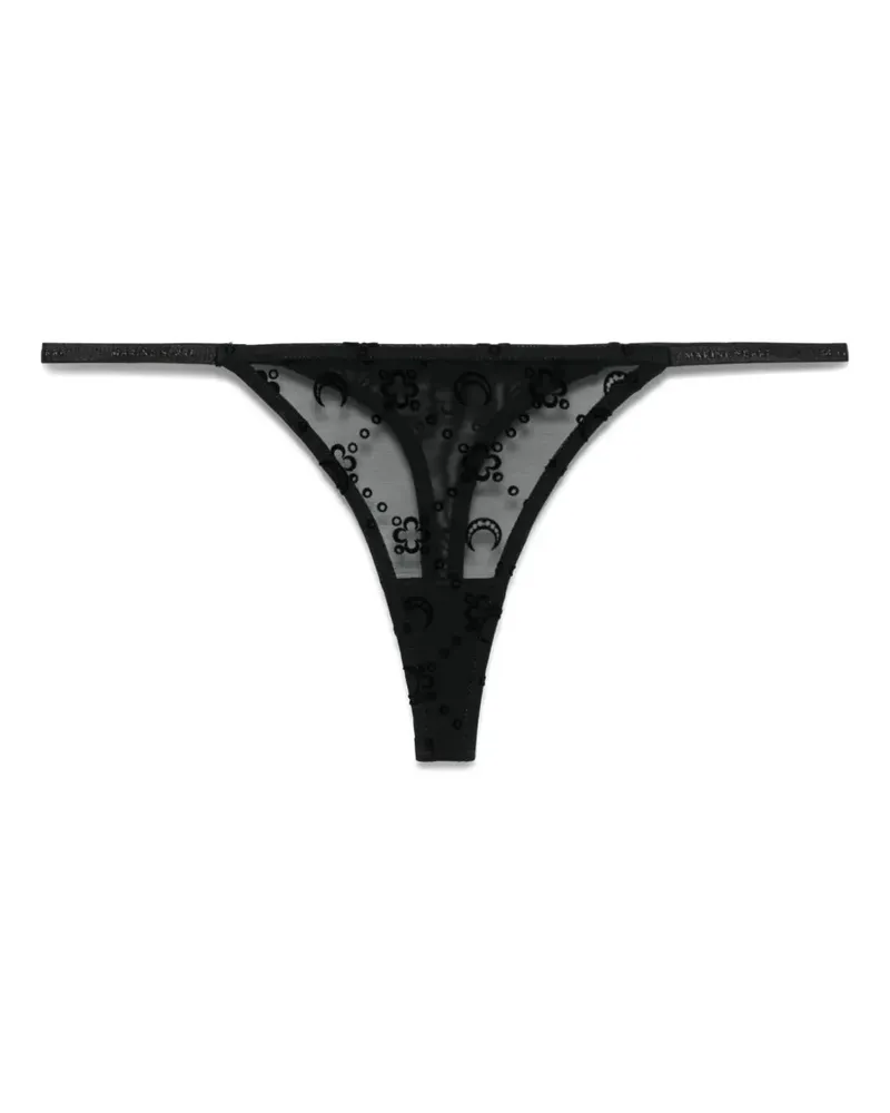 Marine Serre Tanga aus Mesh - Schwarz Schwarz