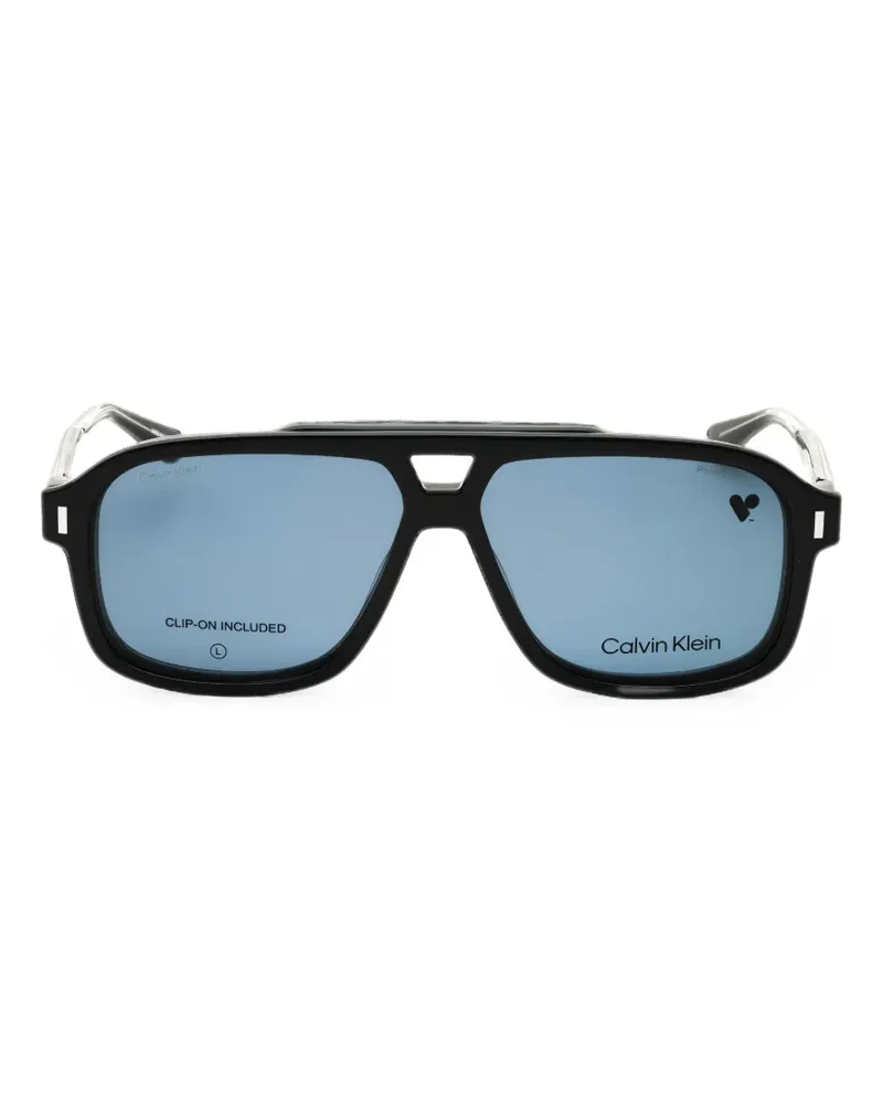 Calvin Klein pilot-frame clip-on glasses - Grau Grau