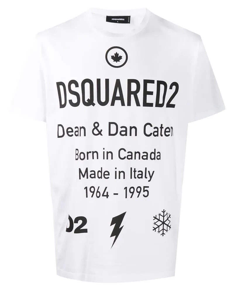 Dsquared2 T-Shirt mit Slogan-Print - Weiß Weiß