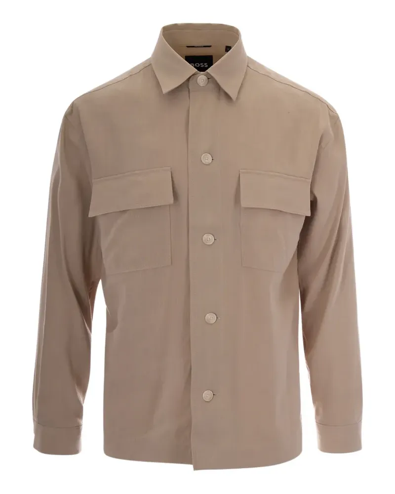 HUGO BOSS flap-pocket shirt - Nude Nude