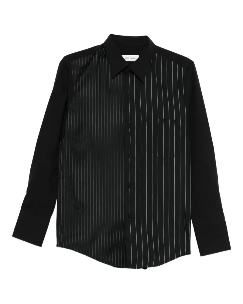 Ernest W. Baker Hemd mit Nadelstreifen - Schwarz Schwarz