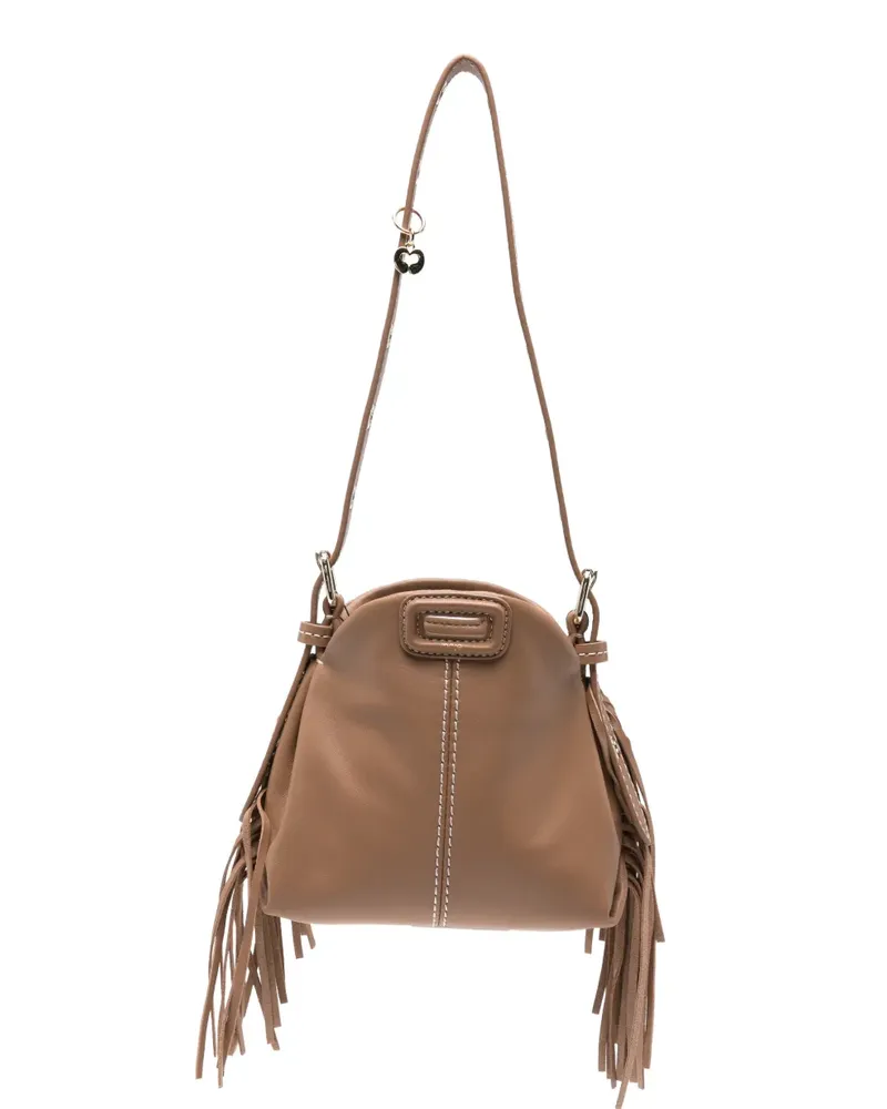 Maje fringed leather mini bag - Braun Braun