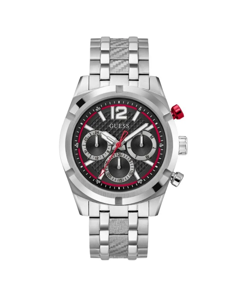 Guess Edelstahl-Chronograph 44mm - Schwarz Schwarz