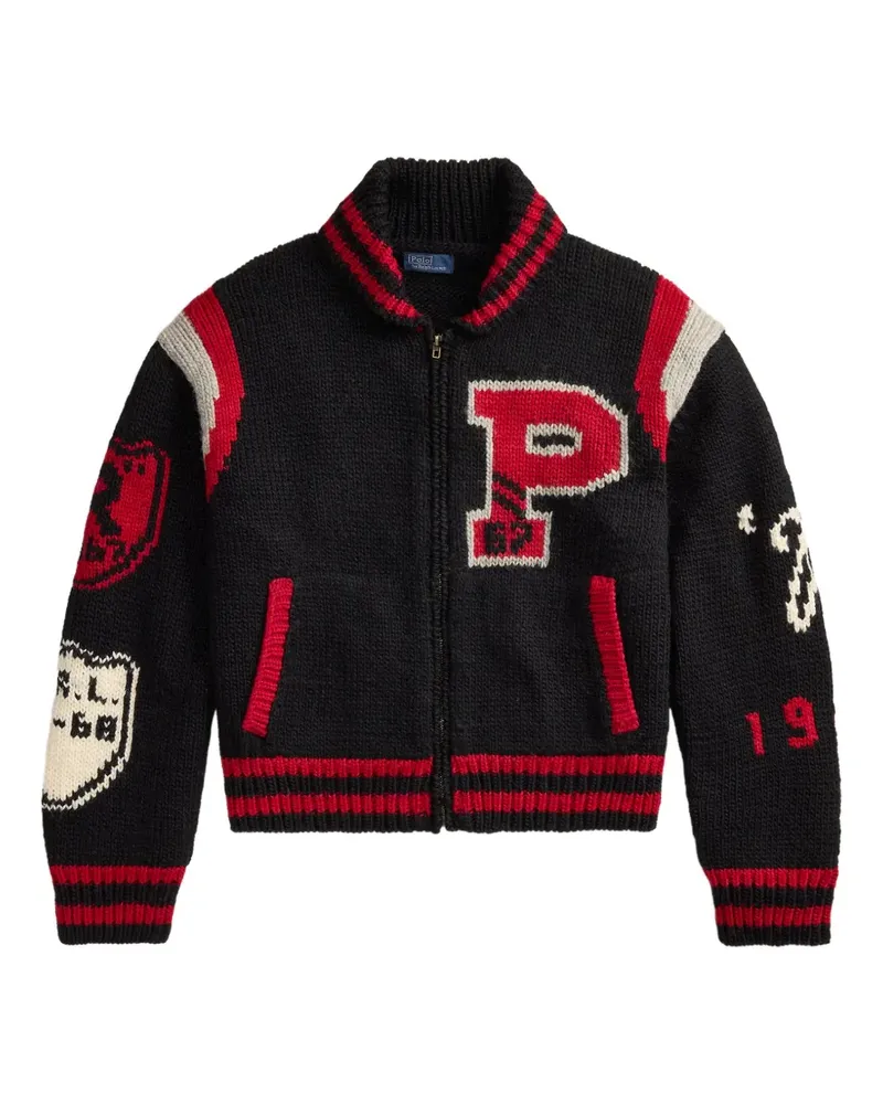 Ralph Lauren Intarsien-Jacke mit Reißverschluss - Schwarz Schwarz