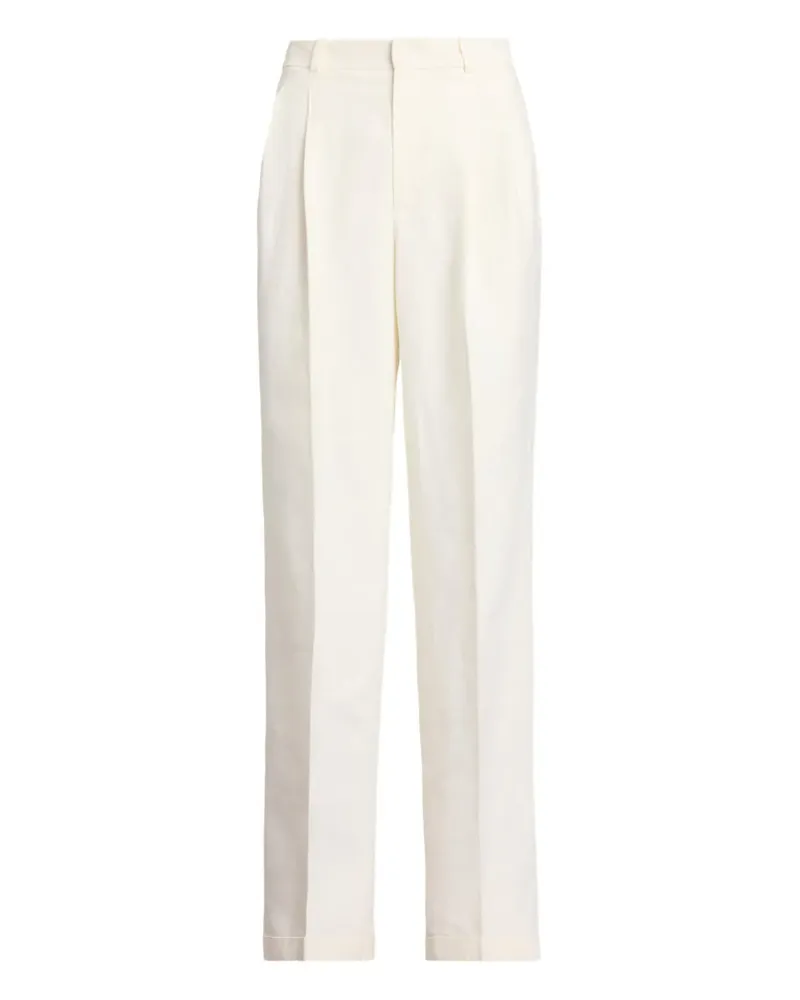 Ralph Lauren Straight-Leg-Hose mit Falten - Weiß Weiß