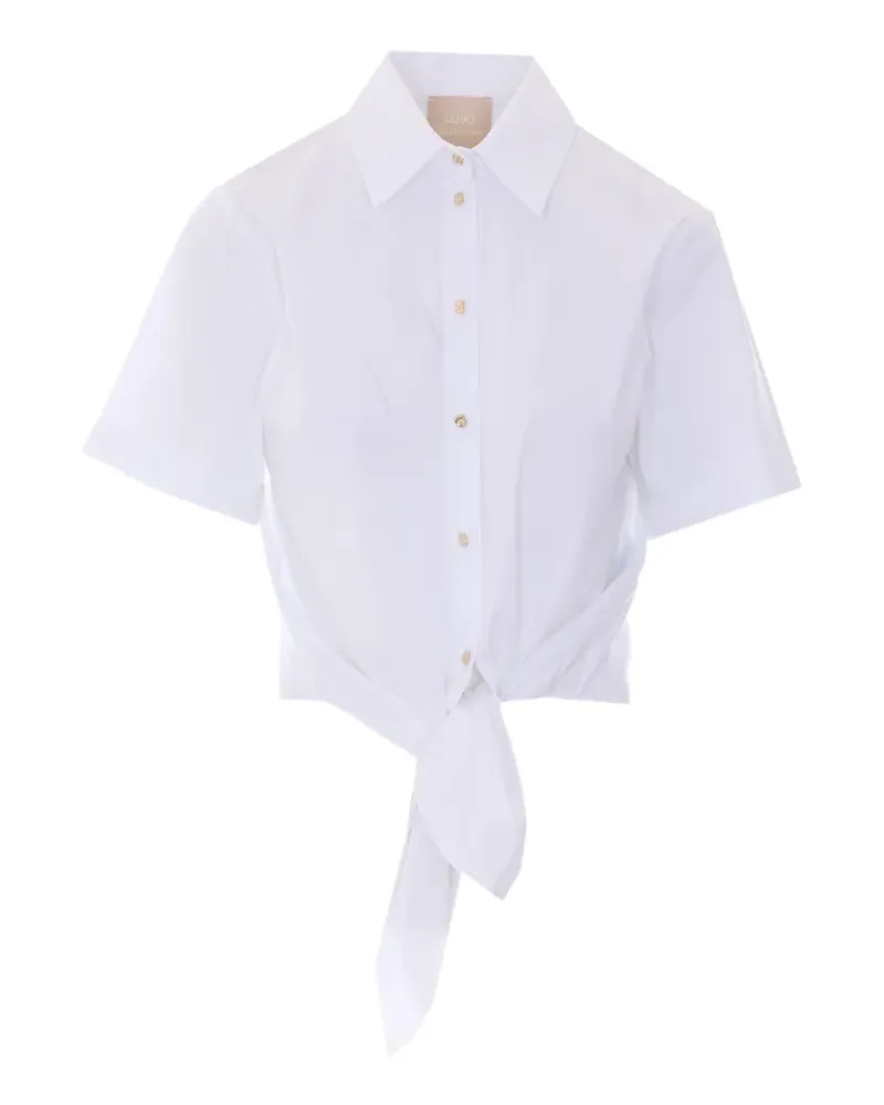 Liu Jo front-tie cropped shirt - Weiß Weiß