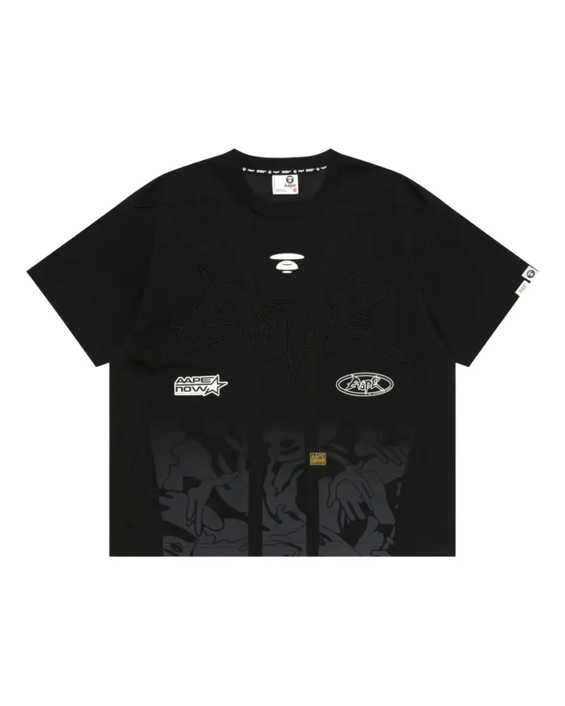 BAPE T-Shirt mit Camouflage-Print - Schwarz Schwarz
