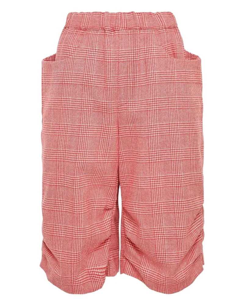 Noir Kei Ninomiya Tweed-Shorts mit Karomuster - Rot Rot