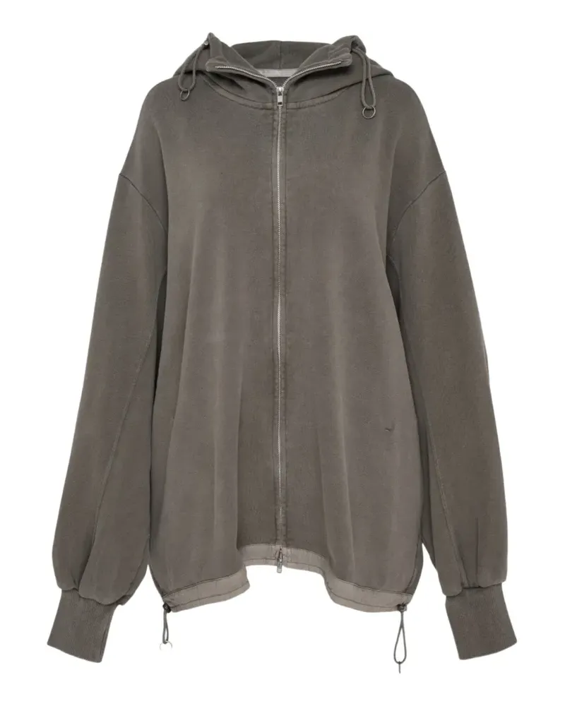 Yohji Yamamoto Kapuzenjacke mit Kordelzug am Saum - Braun Braun