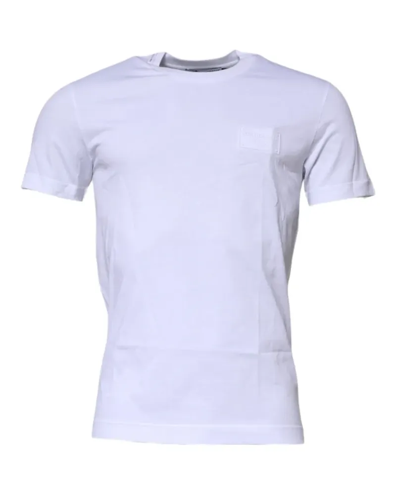 Dolce & Gabbana T-Shirt mit Logo-Schild - Weiß Weiß