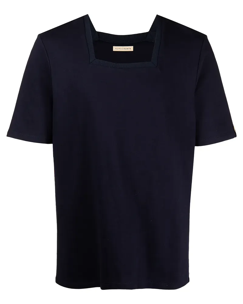 ROMEO HUNTE Terry square-neck T-shirt - Blau Blau