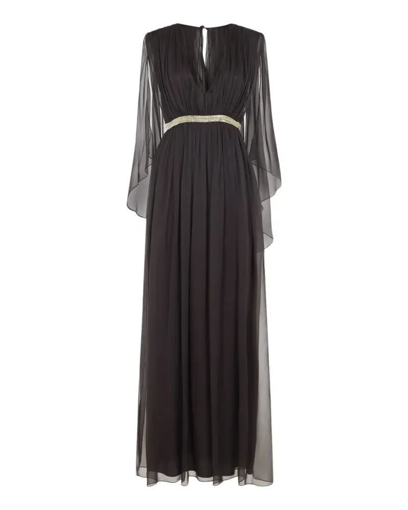 Alberta Ferretti draped silk maxi dress - Schwarz Schwarz