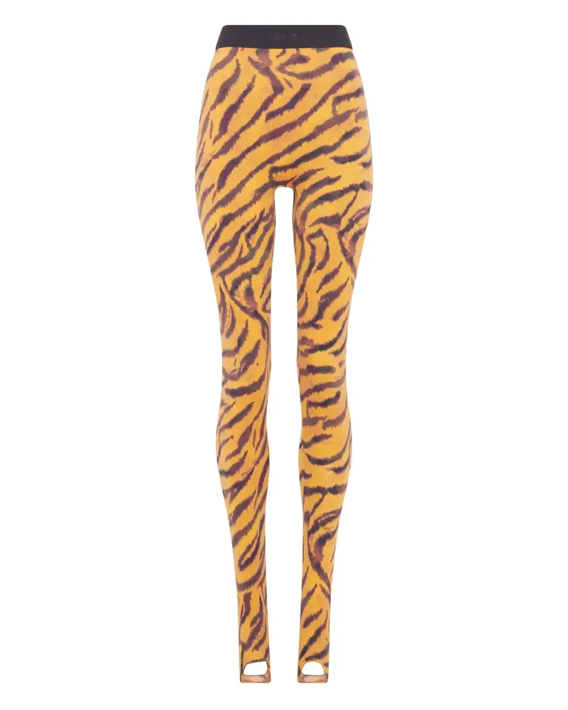 Marine Serre Leggings mit Tiger-Print - Orange Orange
