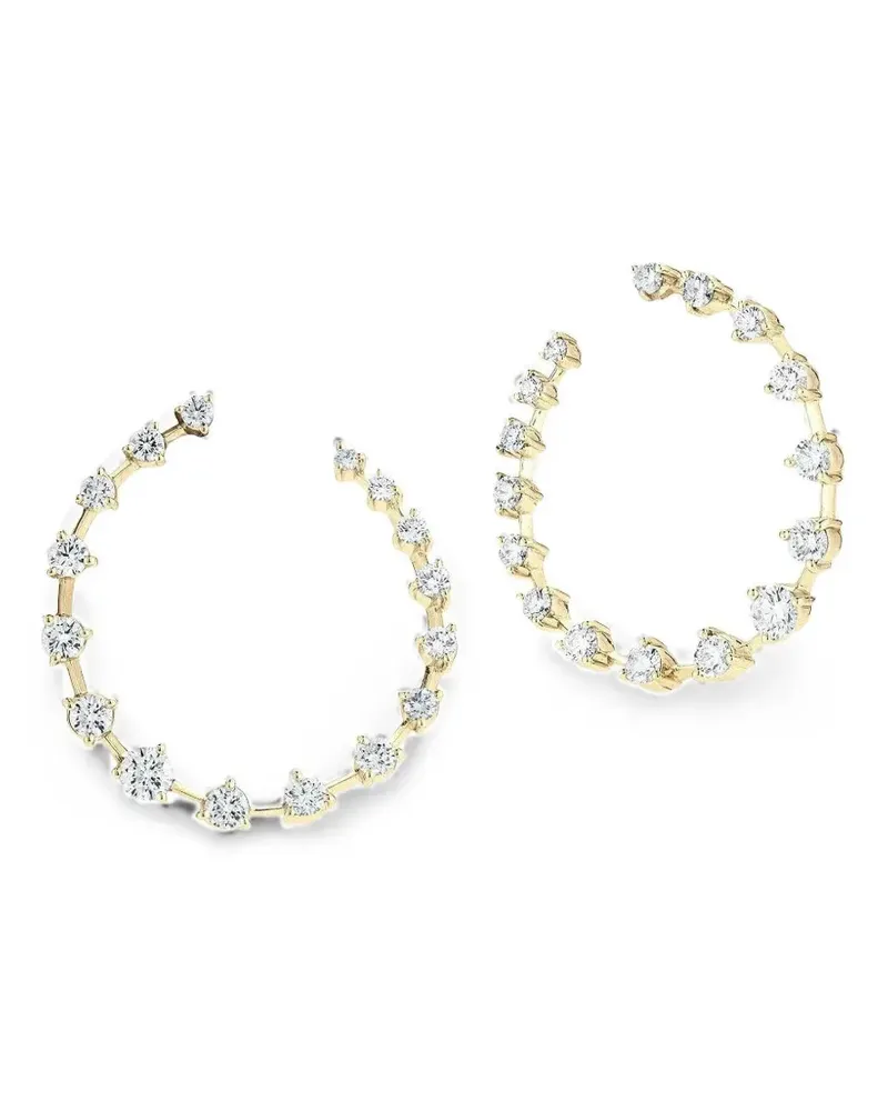 Jade Trau Crescent diamond hoop earrings - Gold Gold