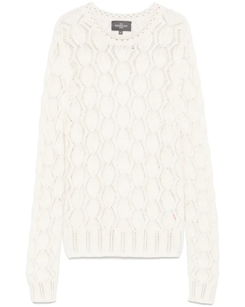 Eric Bompard Pullover mit Lochstrickmuster - Weiß Weiß
