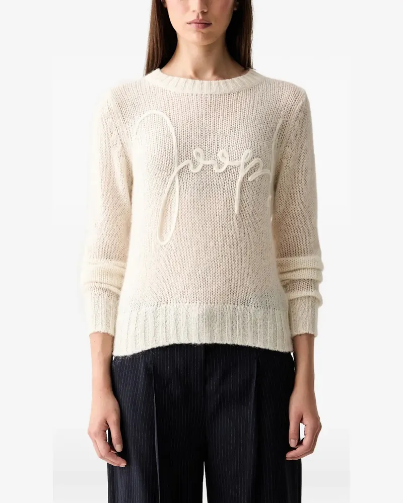 JOOP! logo-embroidered crew-neck sweater - Weiß Weiß