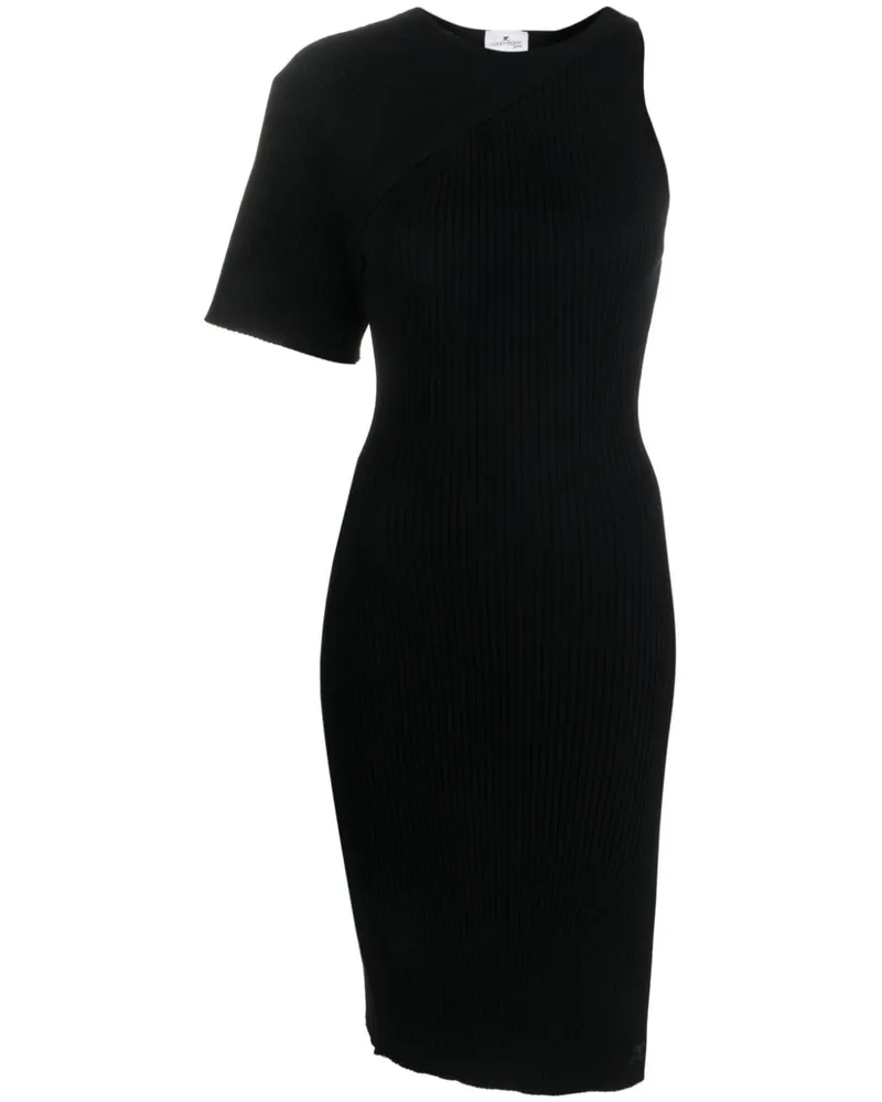 Courrèges Asymmetrisches Midikleid - Schwarz Schwarz