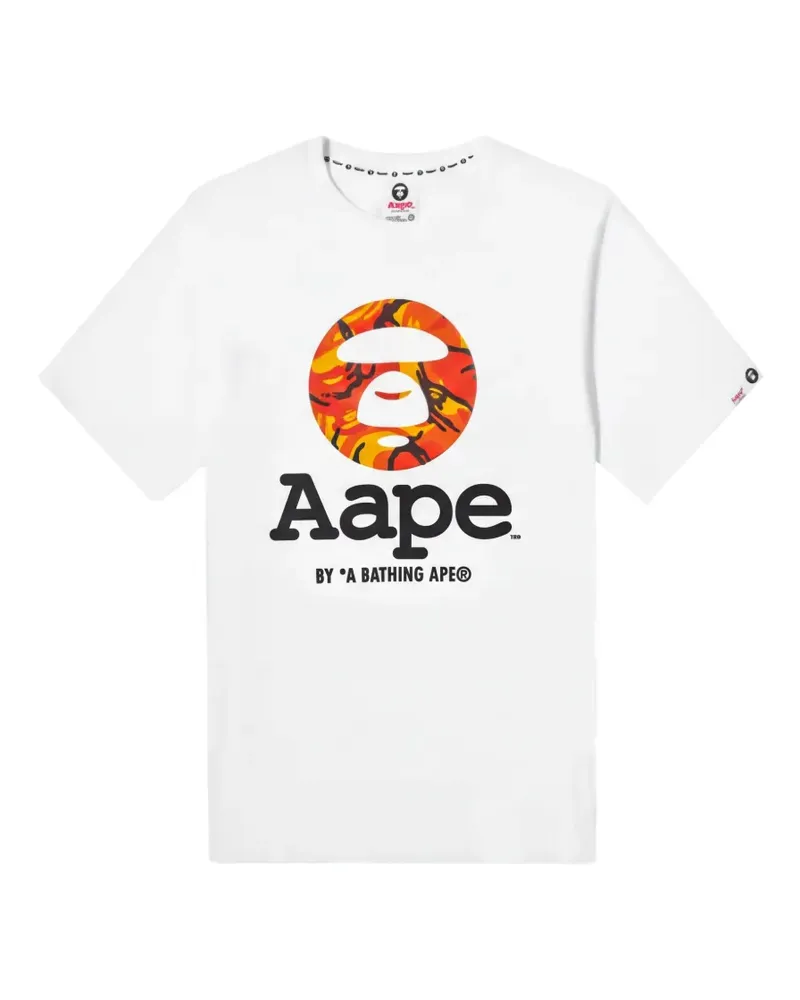BAPE T-Shirt mit Moonface-Print - Weiß Weiß