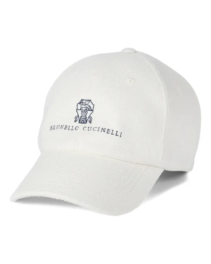 Brunello Cucinelli embroidered-logo baseball cap - Weiß Weiß