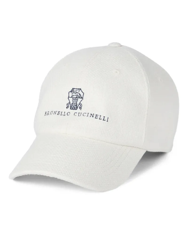 Brunello Cucinelli embroidered-logo baseball cap - Weiß Weiß