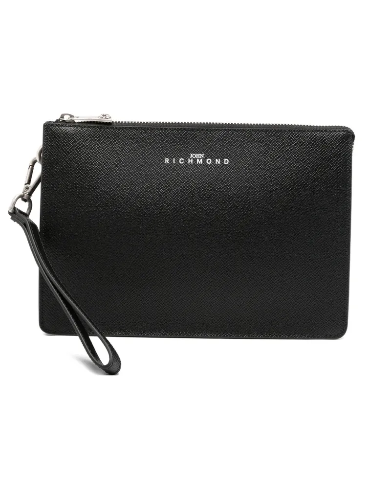 John Richmond Clutch mit Reißverschluss - Schwarz Schwarz