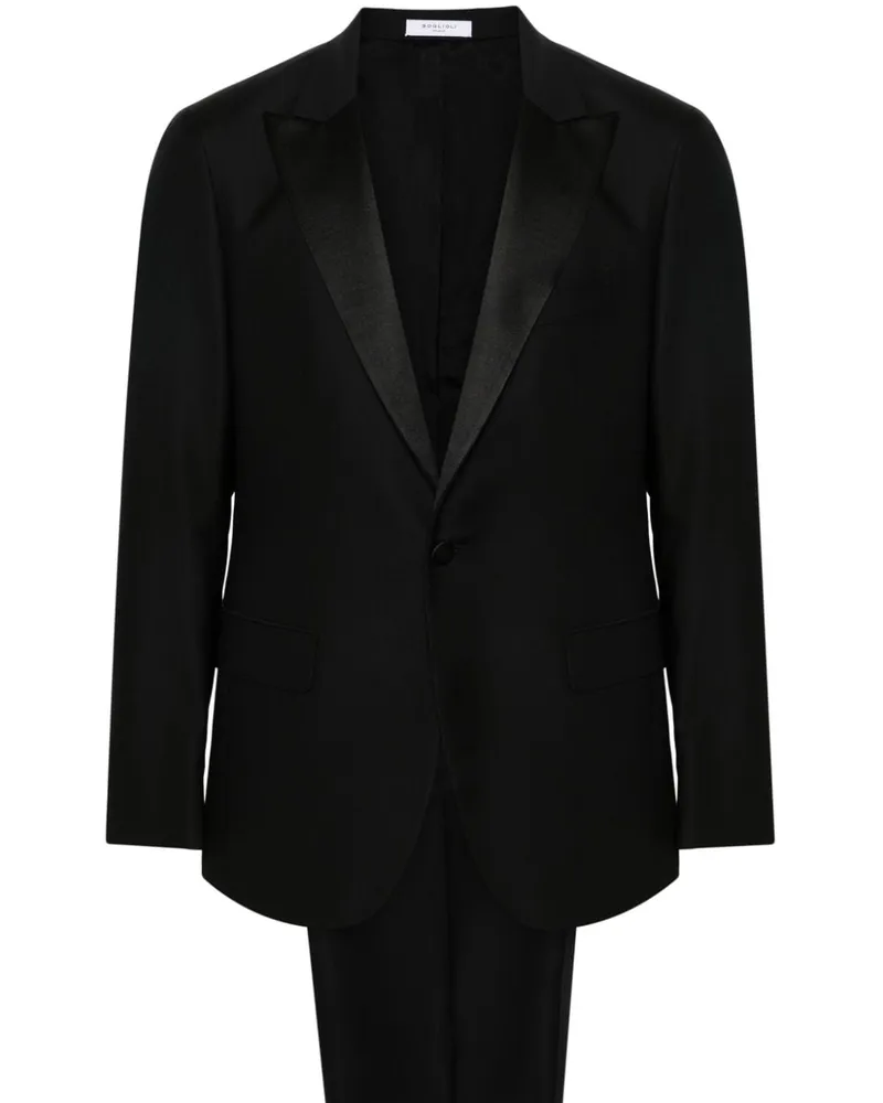 Boglioli Schurwollanzug aus Interlock-Twill - Schwarz Schwarz