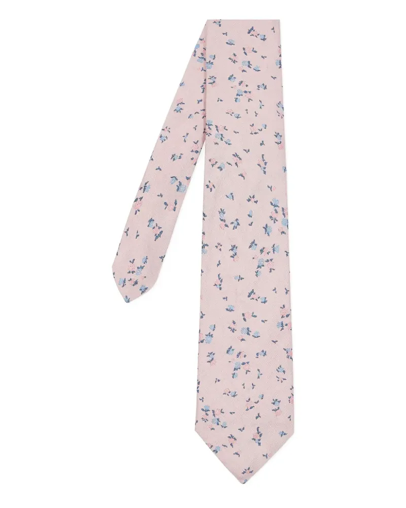 Paul Smith Seidenkrawatte mit Blumen-Print - Rosa Rosa