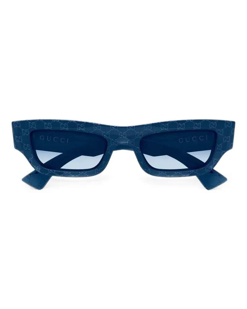 Gucci GG Supreme Sonnenbrille mit eckigem Gestell - Blau Blau