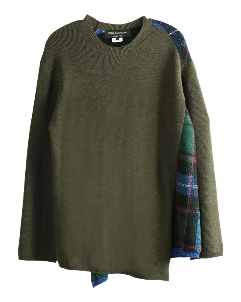 Comme des Garçons ribbed-paneled wool sweater - Grün Grün