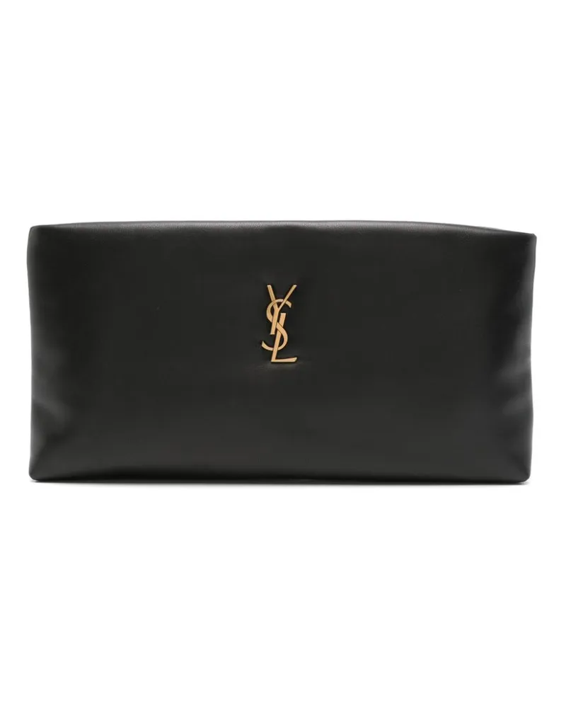 Saint Laurent Clutch mit Cassandre-Schild - Schwarz Schwarz