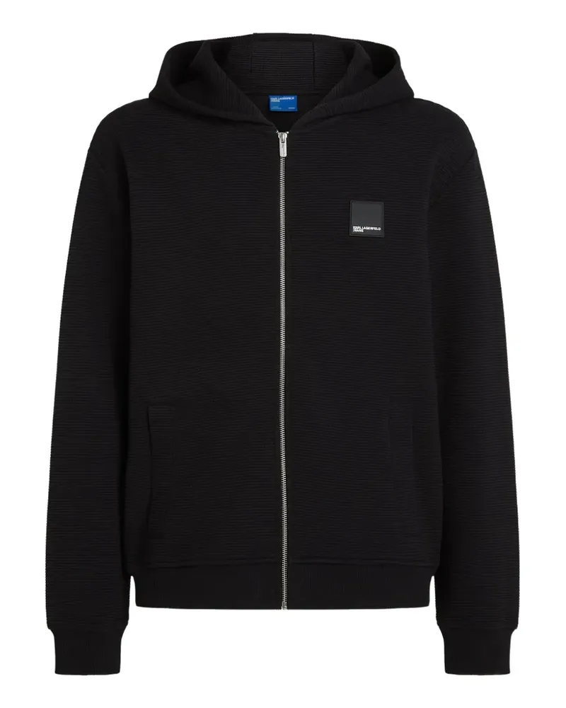 Karl Lagerfeld Kapuzenjacke mit Waffelmuster - Schwarz Schwarz