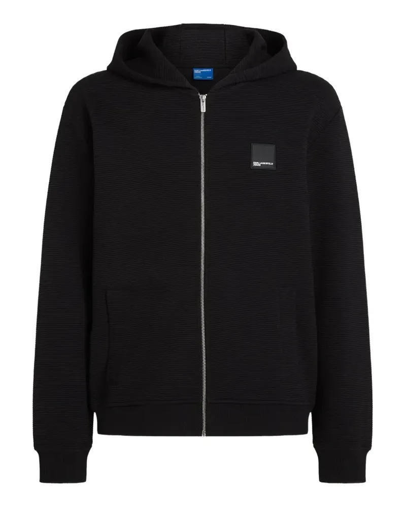 Karl Lagerfeld Kapuzenjacke mit Waffelmuster - Schwarz Schwarz