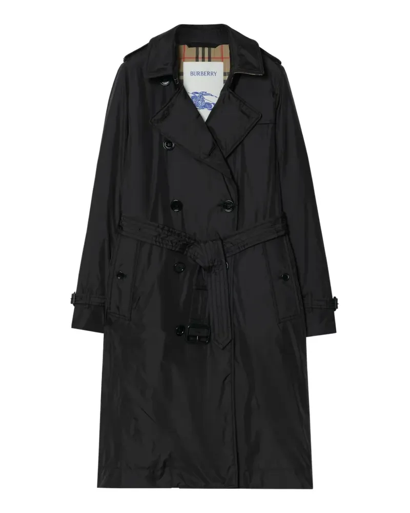Burberry long padded Kensington trench coat - Schwarz Schwarz