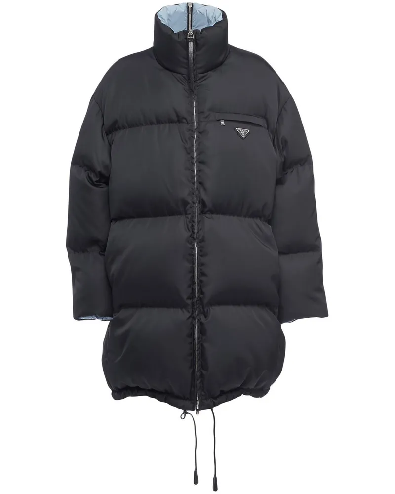 Prada Re-Nylon Daunenmantel - Schwarz Schwarz