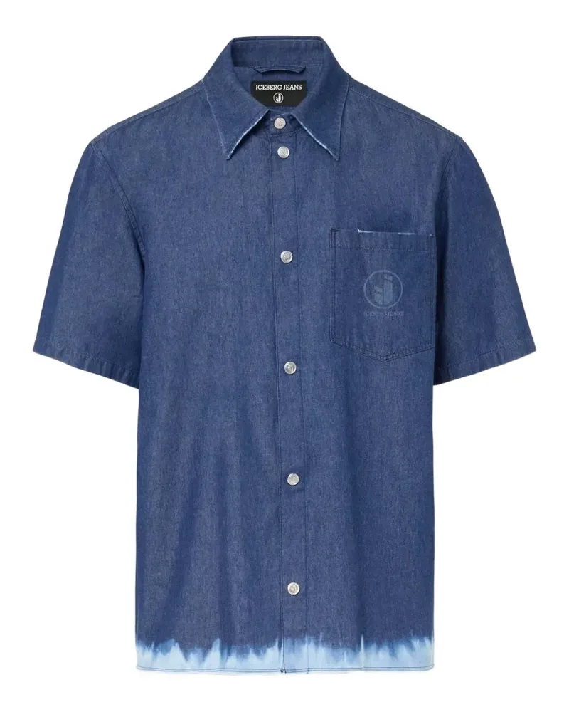 Iceberg bleached-effect short-sleeve shirt - Blau Blau