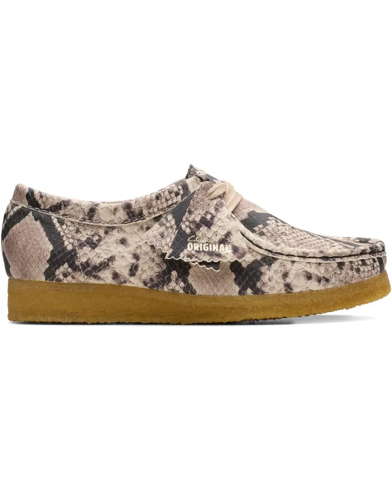 Clarks snake leather wallabee shoes - Nude Nude