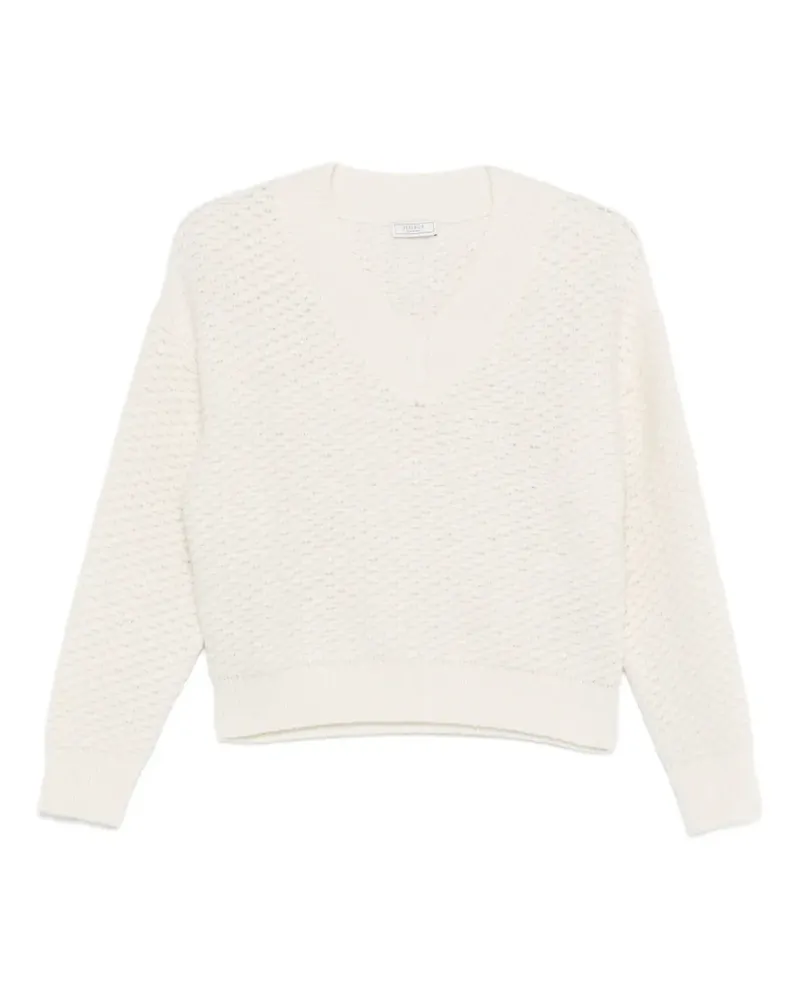 Peserico Strukturierter Pullover mit V-Ausschnitt - Nude Nude
